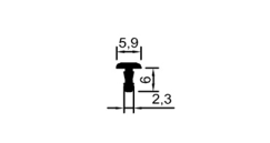 6 mm "T" Profili	 	MD 1027 C