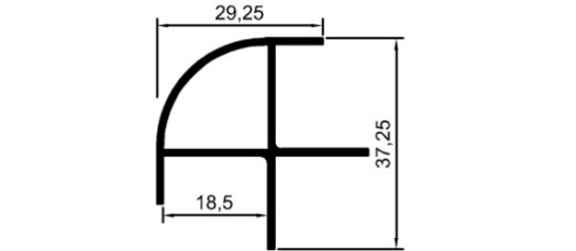 18 mm Suntalam Düz Dönüş Profili	 	ÇP 0068