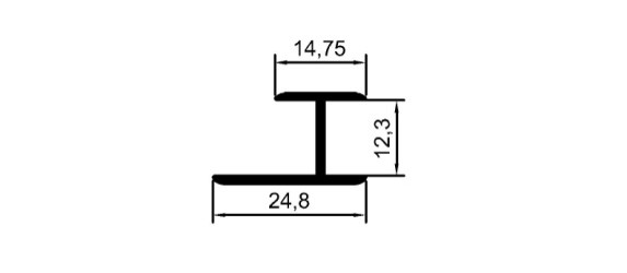 Kabinet "H" Birleştirme Profili	 	ÇP 0077