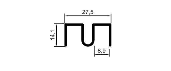 Hafif Cam Sürgü Üst Ray	 	ÇP 0086