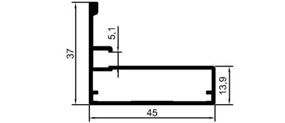 45 mm Çerçeve Kapak Prf Kulplu	 	MD 1001 BK