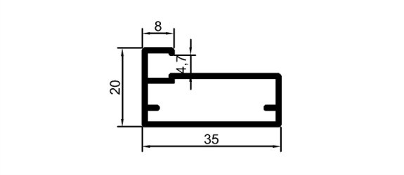35 mm Çerçeve Kapak Profili	 	MD 1001 C