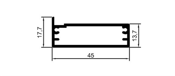 45 mm Çerçeve Kapak Profili	 	MD 1001 D