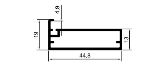 45 mm Çerçeve Kapak Profili	 	MD 1001 G