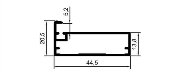 45 mm Çerçeve Kapak Profili	 	MD 1001 M