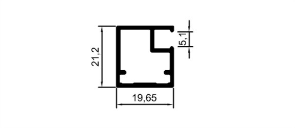 20 mm Çerçeve Kapak Profili	 	1002 A