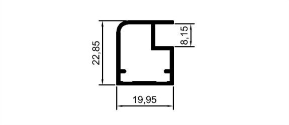 20 mm Çerçeve Kapak Profili	 	1002 C