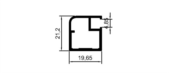 20 mm Çerçeve Kapak Profili	 	MD 1002 P