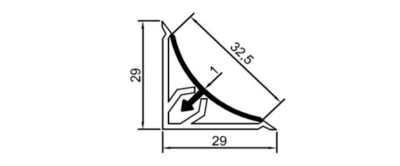 Oval Düz Tezgah Süpürgeliği + PVC	 	MD 1011
