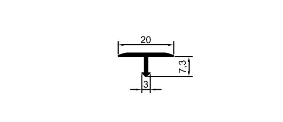 20 mm "T" Profili	 	MD 1027 G