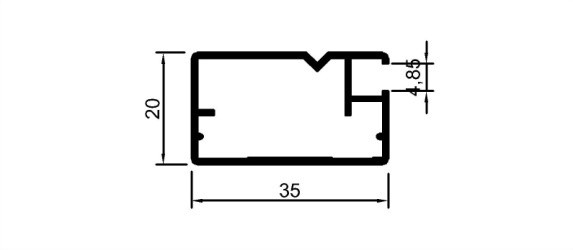 35 mm Çerçeve Kapak Profili"	 	MD 1086 C
