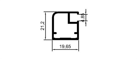 20 mm Çerçeve Kapak Profili    MD 1002